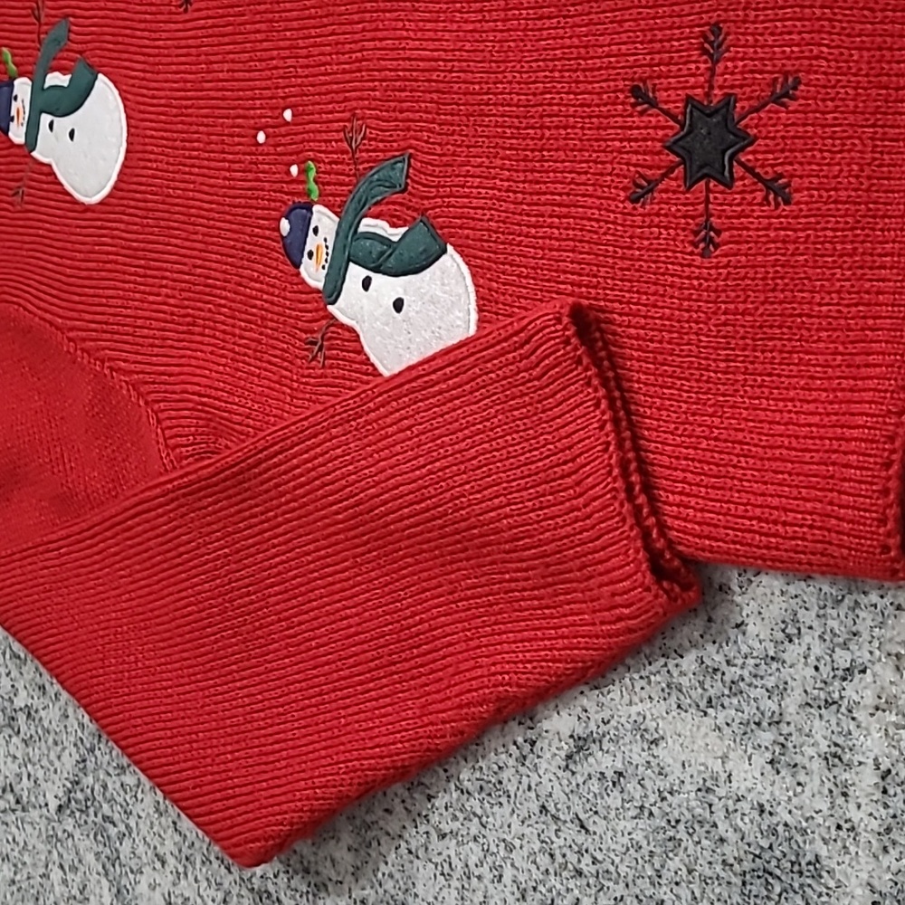 Button Down Christmas Cardigan Ugly Sweater with Gold Buttons - Size Petite M - Picture 7 of 10